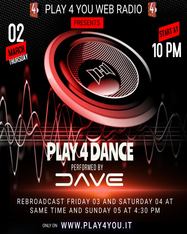 Play 4 DANCE! Nuovo dj set by Dj Dave con i migliori pezzi dance, EDM, house & trance del momento!